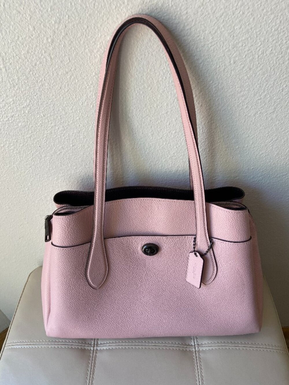 COACH Pebble Leather LORA CARRYALL/Tote/Shoulder Bag ~ PINK